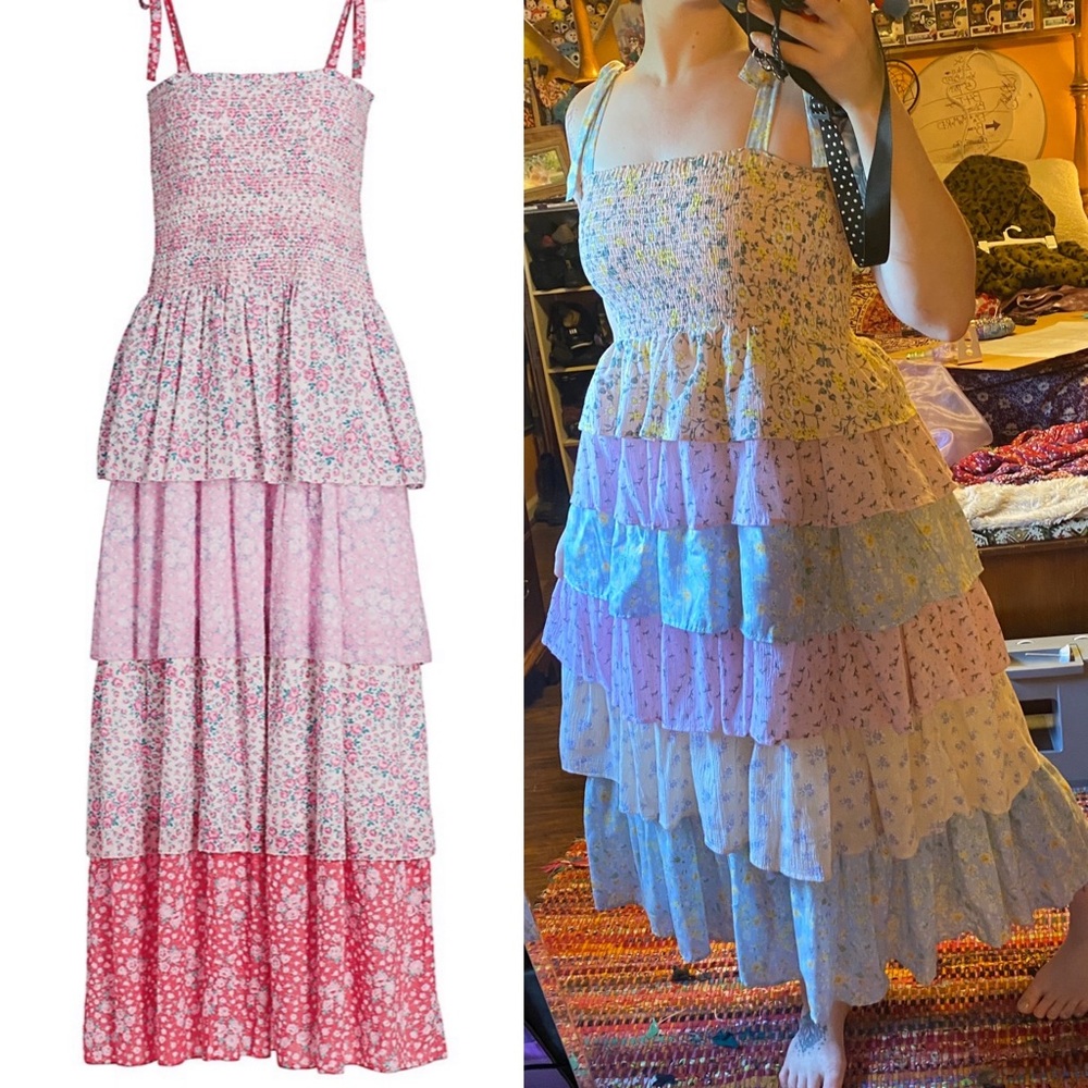 Handmade LoveShackFancy Style Tiered Ditsy Floral Dress